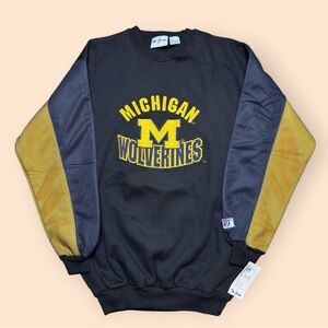 Vintage Michigan Wolverines Crewneck Deadstock Medium Black Vtg 90s The Game